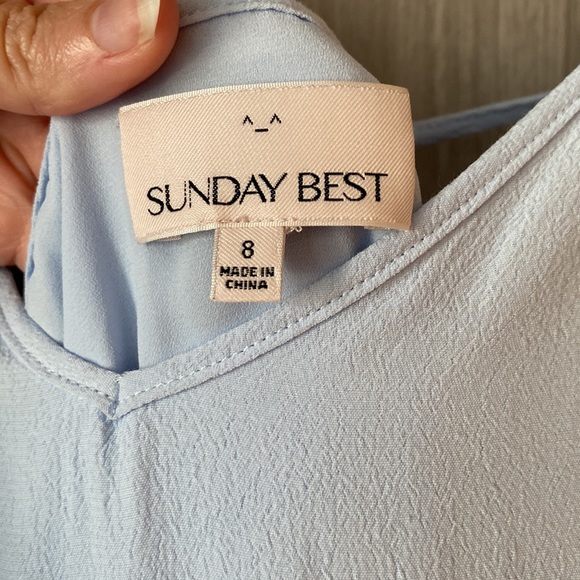 Aritzia (Sunday Best) light blue tie-back mini dress - Picture 4 of 5